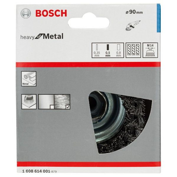 Bosch - Rotierende Drahtbürste PRO Metal heavy 1608614001 Topfbürste 90 x 0,5