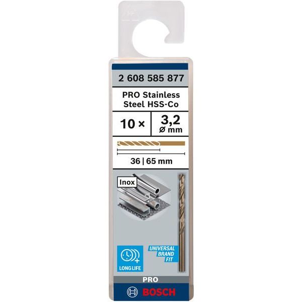 Bosch - Bohrer PRO Stainless Steel HSS-Co 2608585877 Spiralbohrer 3,2 x