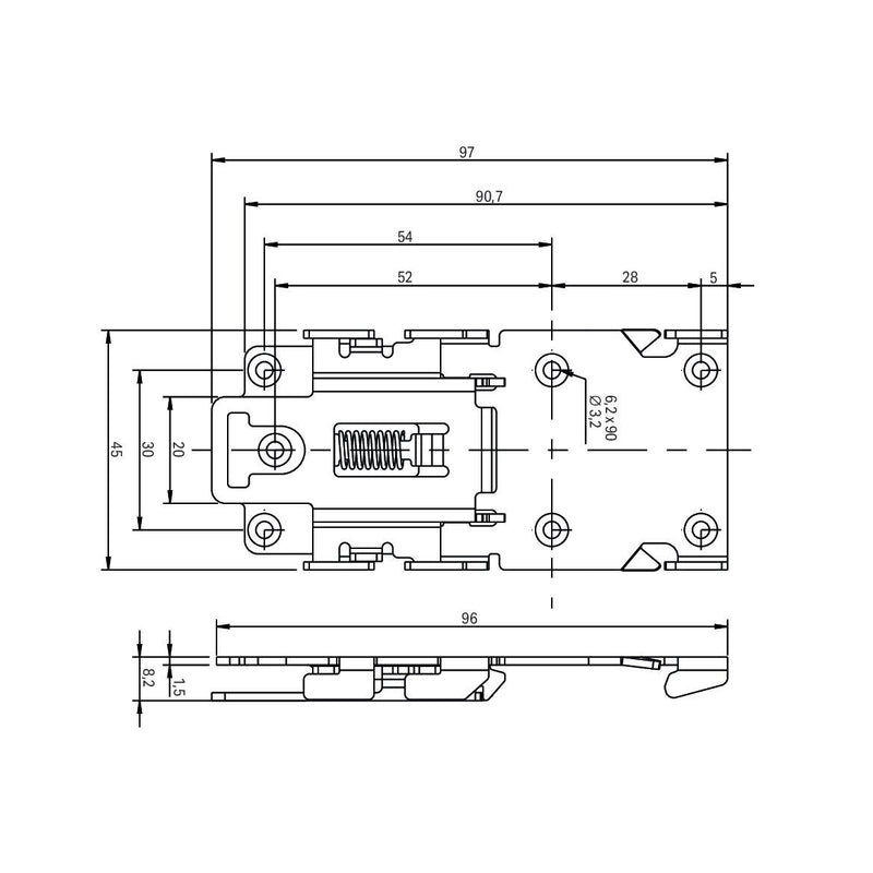 WAGO - Komponente für die Aufstellung/Anreihtechnik (Schaltschrank) Befestigungsadapter, 2789-1145 1,5mm, Carbonstahl − 500 Stück