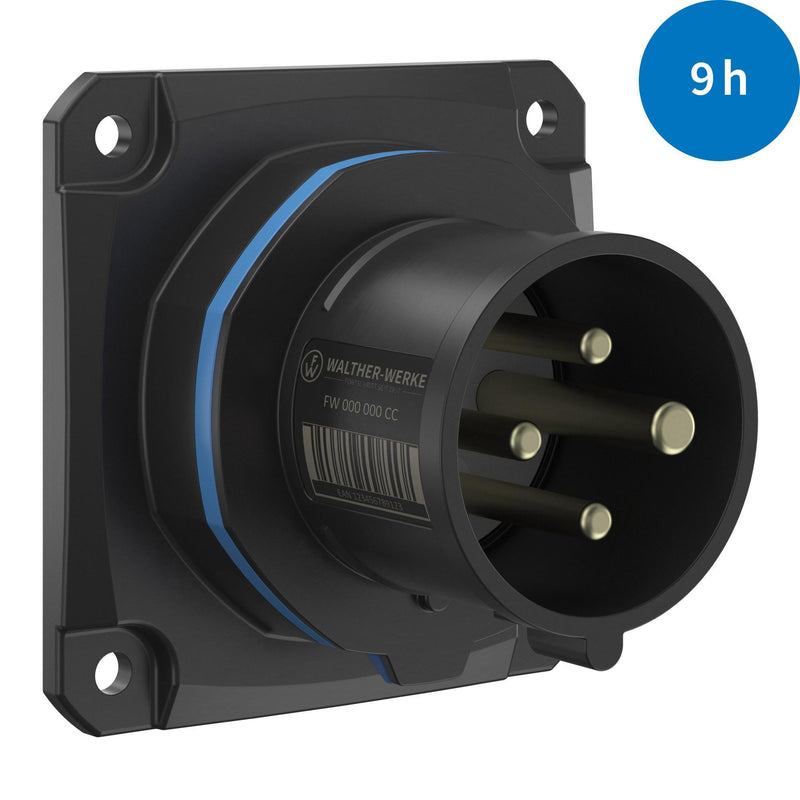 Walther Werke - CEE-Gerätestecker (IEC 60309) CEE NEO Anbaugerätestecker FW611409CC gerade 16A 4P 9h − 10 Stück