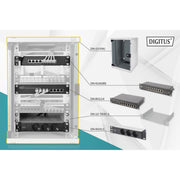 DIGITUS - Netzwerk-/Serverschrank Wandschrank-Set DN-10-SET-2 incl. Panel+Switch