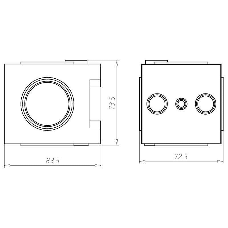 Kaiser - Dose, Gehäuse für Montage in der Wand/Decke Geräte-Verbindungsdose 1264-06 B2, Tiefe 83,5mm − 100 Stück