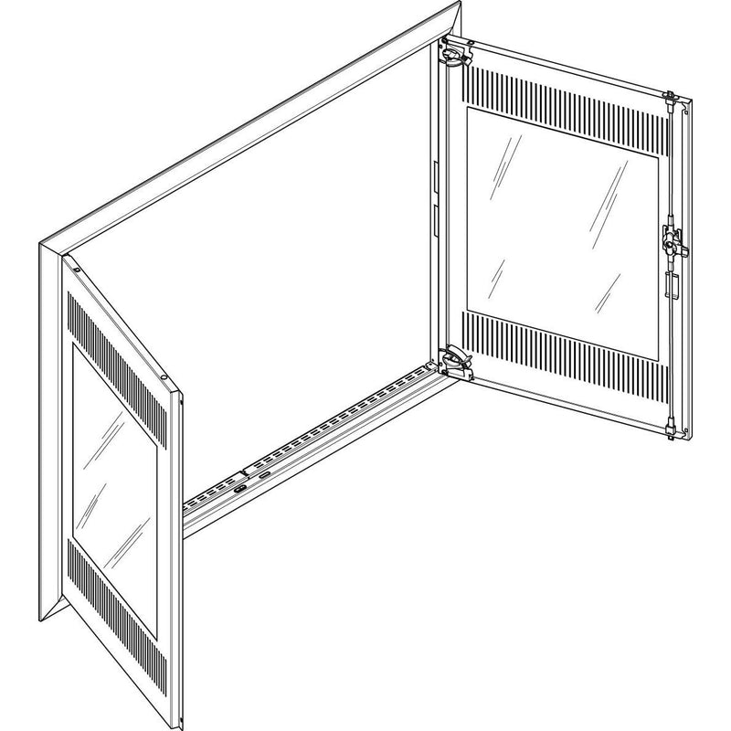 ABN - Tür/Bedientableau (Schaltschrank) Blendrahmen mit Mediatür GBRU45TM für UP-VT,4x5-reihig