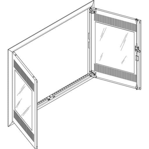 ABN - Tür/Bedientableau (Schaltschrank) Blendrahmen mit Mediatür GBRU45TM für UP-VT,4x5-reihig