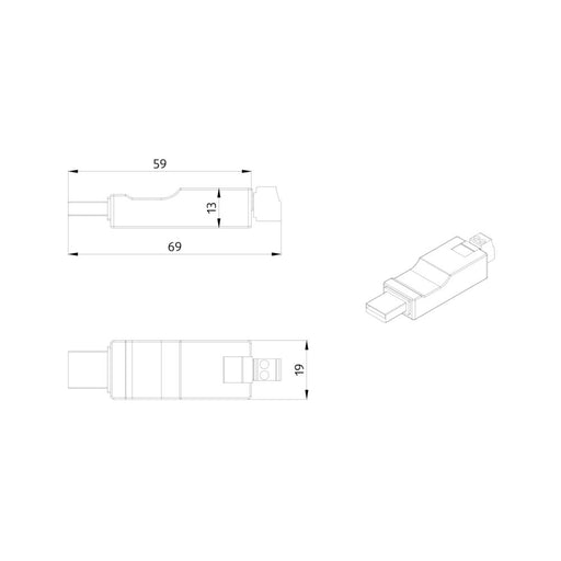 BEG Brück Electronic - Bussystem-Datenschnittstelle Reiheneinbaugerät AP USB-Stick-IF/KNXblau