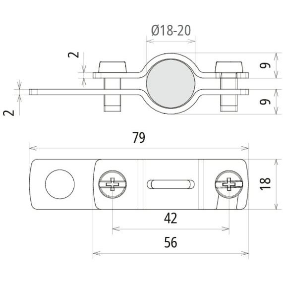 DEHN - Zubehör/Ersatzteile für Erdung und Blitzschutz PA-Anschlusselement PAE 18 EX AB11 V2A NIRO