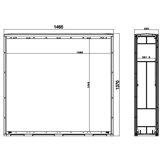 GSAB Elektrotechnik - Gehäuse/Schaltschrank (leer) Normkabelverteilerschrank 3S1300PIMC HxBxT:1300x1465x320