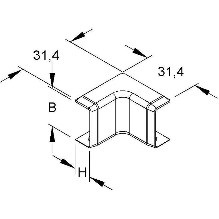 HKL - Inneneck für Leitungsführungskanal Inneneck cws FI1022.6 − 10 Stück
