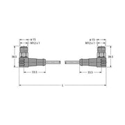 Turck - Konfektioniertes Sensor-Aktor-Kabel Feldbusleitung WSCV-WSCV #8900021 4-polig