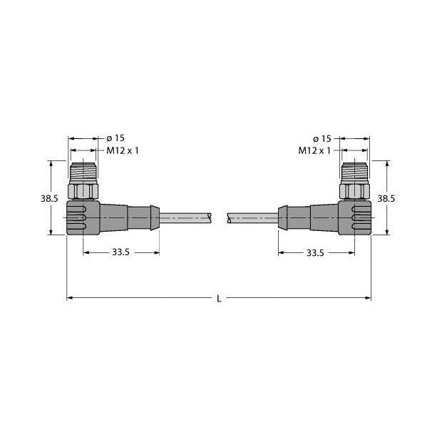 Turck - Konfektioniertes Sensor-Aktor-Kabel Feldbusleitung WSCV-WSCV #8900021 4-polig
