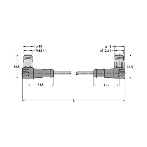 Turck - Konfektioniertes Sensor-Aktor-Kabel Feldbusleitung WSCV-WSCV #8900021 4-polig