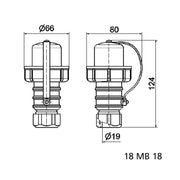 Bals Elektrotech - Schutzkontaktstecker Schutzkontakt-Stecker 16A 735 3p 230V IP68