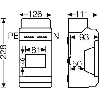 Hensel - Installationskleinverteiler Automatengehäuse KV 9104 4,5TE 4,5x18mm IP65 − 1 Stück

