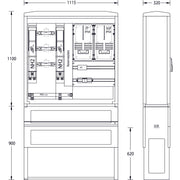 uesa - Zähler-Komplettschrank Wandlermessung WM-ZP-250A E.DIS 1100x1115x320mm