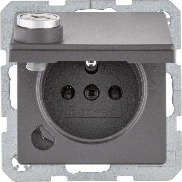 Berker - Steckdose m. Erdstift 6765116086 Q.1,anth,ma