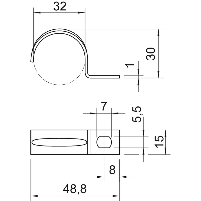 OBO Bettermann - Befestigungsschelle für Kabel/Rohre Befestigungsschelle 604 32 G galv.vz