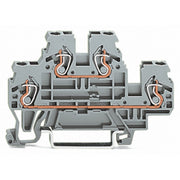 WAGO - Durchgangs-Reihenklemme Doppelstockklemme 870-503 0,08-2,5/4qmm gr L/N − 50 Stück