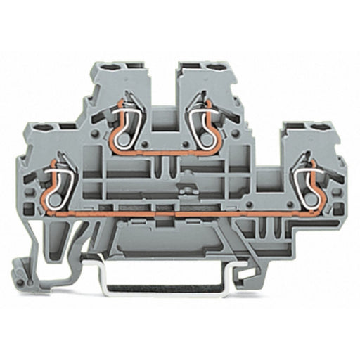 WAGO - Durchgangs-Reihenklemme Doppelstockklemme 870-503 0,08-2,5/4qmm gr L/N − 50 Stück