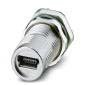 Phoenix Contact - Rundsteckverbinder, feldkonfektionierbar (Industriesteckverbinder) Wanddurchführung VS-EC-MSDB SH SCO Mini-B USB M12 − 20 Stück
