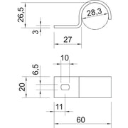 OBO Bettermann - Befestigungsschelle für Kabel/Rohre Stapa-Schelle 822 28.3 FT feuer.vz
