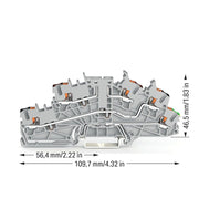 WAGO - Installations-Etagenklemme Installationsetagenklemme 2203-6660 2,5 mm² mit Drücker − 50 Stück