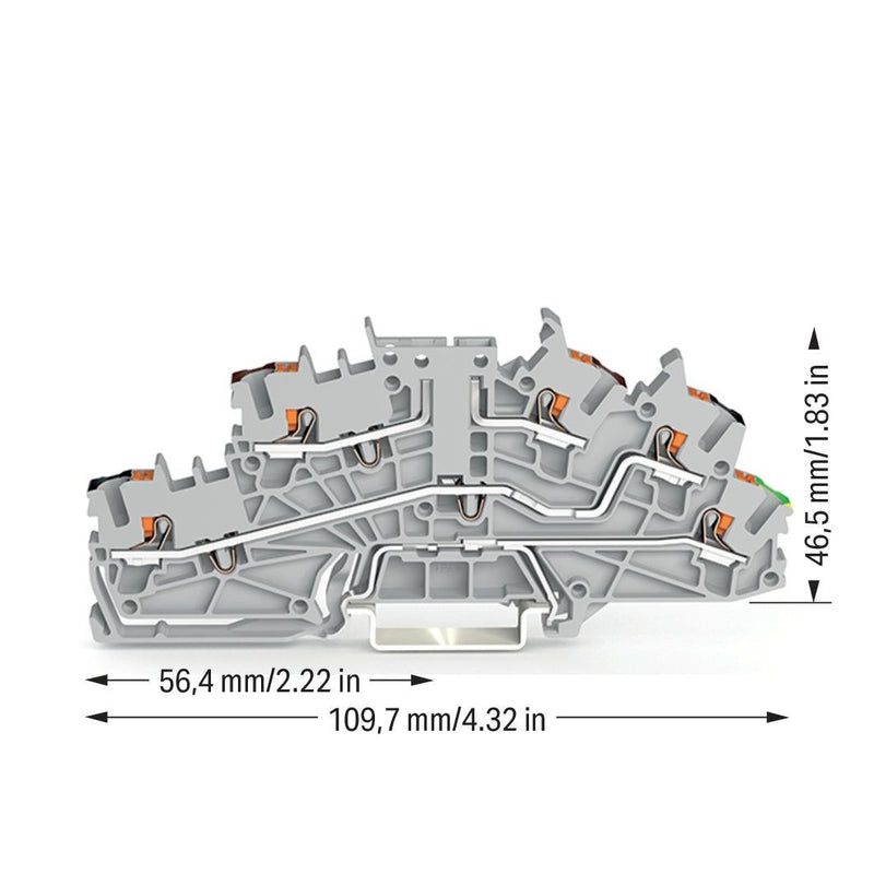 WAGO - Installations-Etagenklemme Installationsetagenklemme 2203-6660 2,5 mm² mit Drücker − 50 Stück