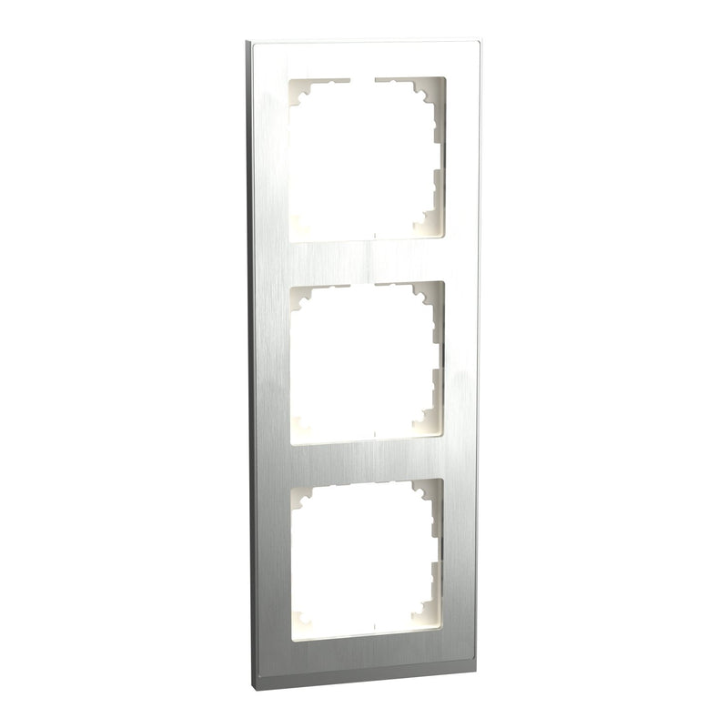 Merten - Abdeckrahmen Decor-Rahmen 3-fach MEG4030-3646 Edelstahl/aluminium