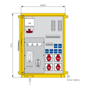 Walther Werke - Baustromverteiler Aufputzverteiler WAP0430 69kVA, 3 RCDs TypA