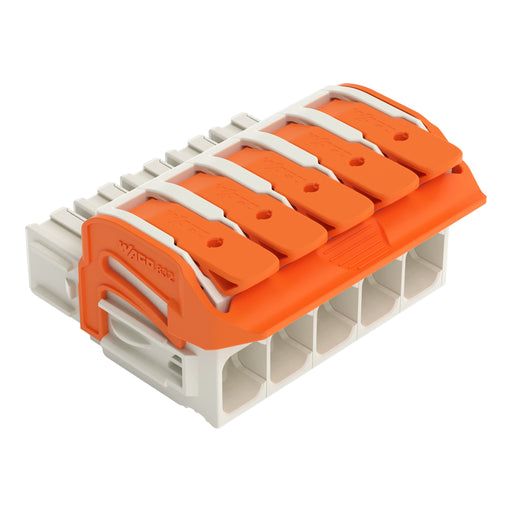 WAGO GmbH & Co. KG - Ein- und mehrpolige Klemmenleiste 1-Leiter-Federleiste,Hebel 832-1105/320-000 PushinCAGECLAMP,lgr − 20 Stück