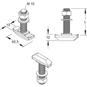 Niedax - Hammerkopfschraube Hakenkopfschraube HK 610/30