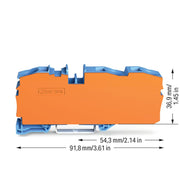 WAGO - Durchgangs-Reihenklemme 3-Leiter-Durchgangsklemme 2016-1304/2016-1392 16mm² − 480 Stück
