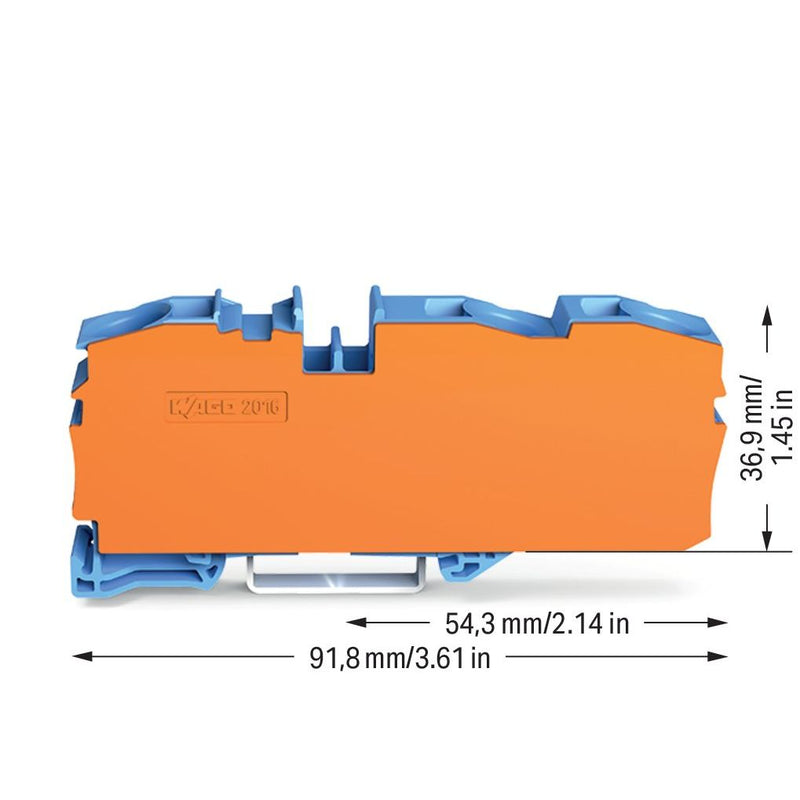 WAGO - Durchgangs-Reihenklemme 3-Leiter-Durchgangsklemme 2016-1304/2016-1392 16mm² − 480 Stück
