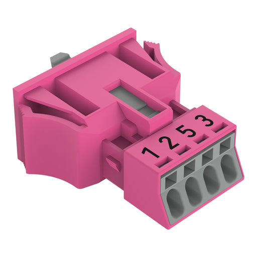 WAGO - Geräteanschluss für steckbare Gebäudeinstallation Snap-In-Buchse 890-784/081-000 4-polig,Kod. B,pink − 50 Stück