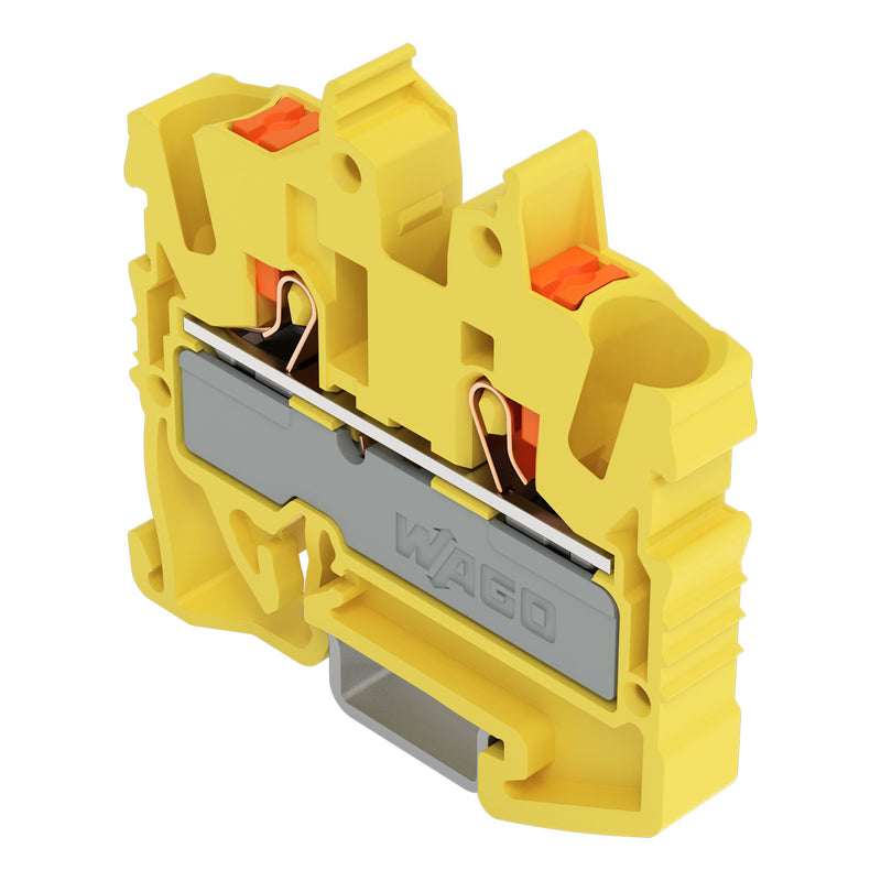 WAGO - Durchgangs-Reihenklemme 2-LeiterMini-Durchgangskl. 2252-1206 Drücker,2,5 mm²,ge − 100 Stück