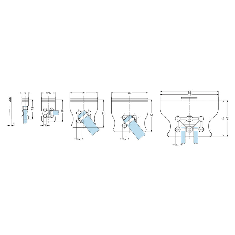 WAGO - Zubehör/Ersatzteile für Klemmen Zugentlastungsplatte 734-429 75mm breit,orange − 25 Stück