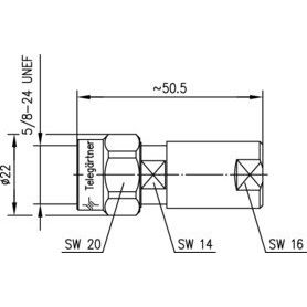 Telegärtner - Koax-Steckverbinder N-Kabelstecker AG/AG 100023892 50OhmG36 (1/4 ),SW20