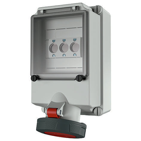 Mennekes - CEE-Steckdose abschaltbar, abgesichert (IEC 60309) Wanddose 7311 63A,5p,6h,400V,IP67