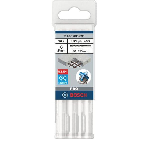 Bosch - Bohrer PRO SDS plus-5X 2608833891VE(10) Hammerbohrer 6 x 50