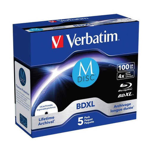 Verbatim - Speichermedium digital M-DISC BD-R XL 100GB/1-4x 43834 (VE5) Jewelcase (5 Disc)