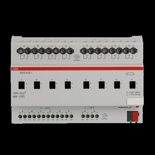 ABB Stotz S&J - Bussystem-Dimmaktor Schalt/Dimmaktor SD/S8.16.1 8-fach, 16A, REG