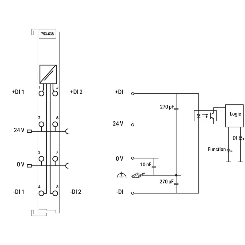 WAGO - Feldbus, Dez. Peripherie - Funktions-/Technologie-Modul 2 Vor-/Rückwärtszähler 753-638 16Bit,500 Hz,lgr