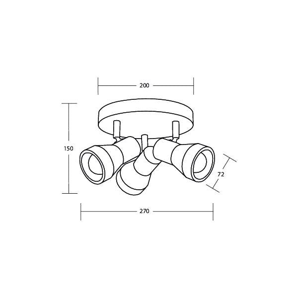 Brumberg Leuchten - Decken-/Wandleuchte Anbauleuchte 3x E14 57175730