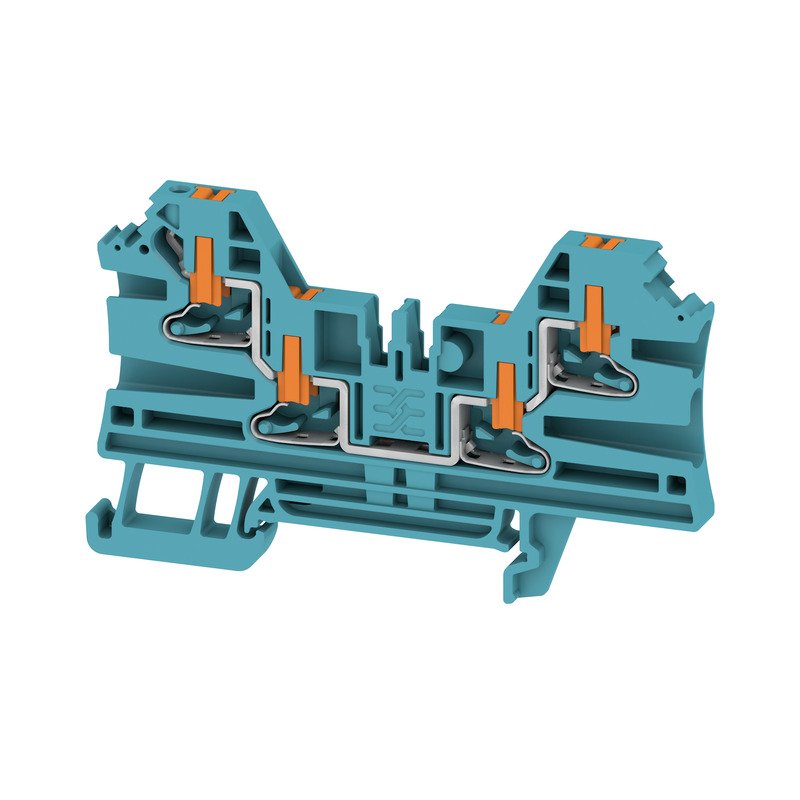Weidmüller - Durchgangs-Reihenklemme Klemme AL4C 2.5 BL PUSH IN, 2.5 mm² − 50 Stück