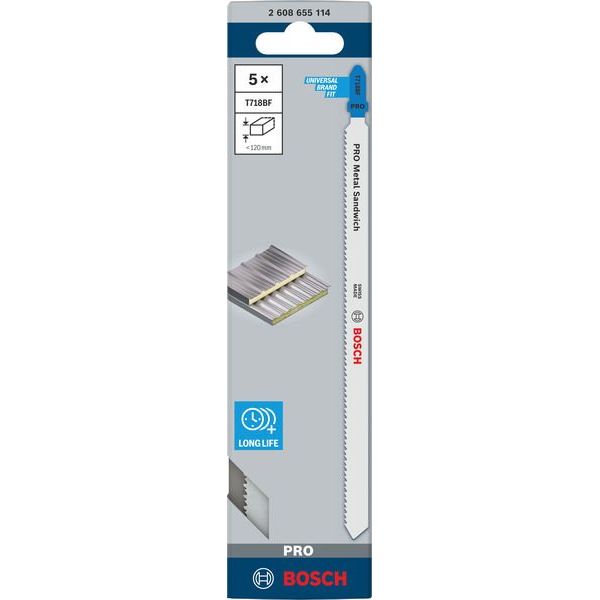 Bosch - Stichsägeblatt PRO Metal Sandwich T718BF 2608655114VE(5) Stichsägeblatt 180 − 10 Packung