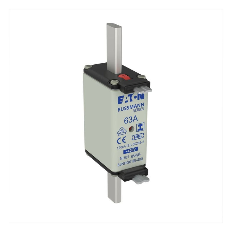 Eaton - Messersicherung Sicherungseinsatz Nieders. 63NHG01BI-400 63A AC 400V 120kA − 3 Stück
