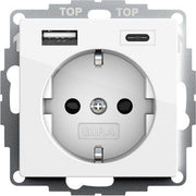 Gira - Steckdose SCHUKO USB-Spannungsvers. 245903 2-fach reinweiß