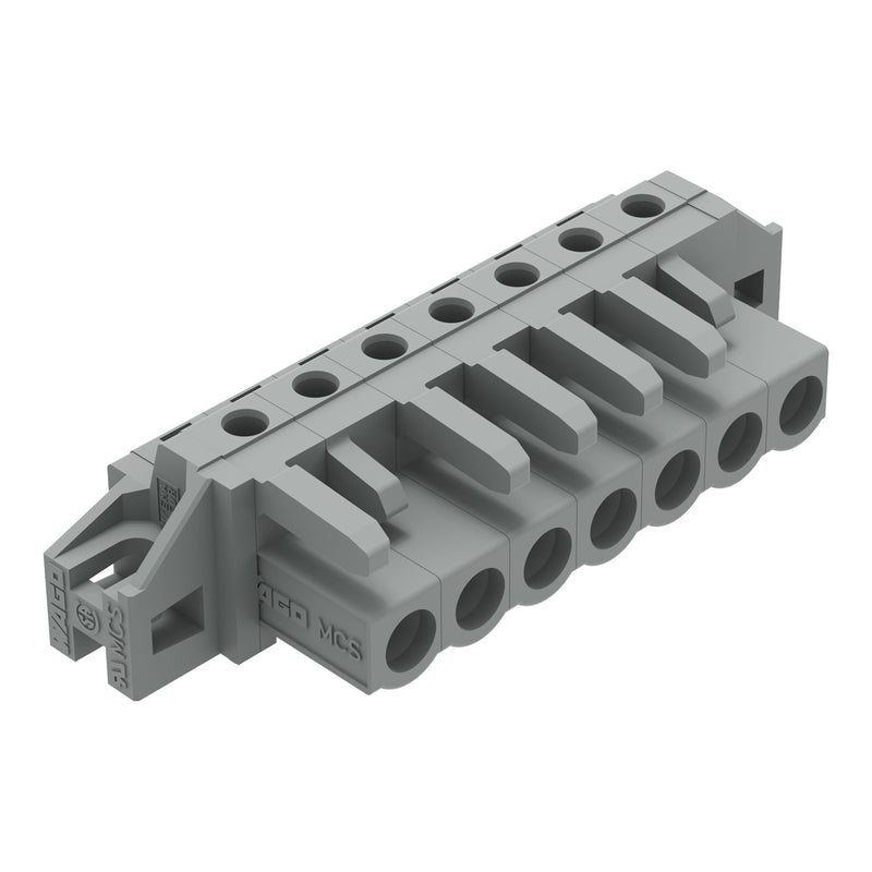 WAGO - Leiterplattensteckverbinder THT-Federleiste abgewink. 232-237/031-000 Rastermaß 5mm,grau − 50 Stück
