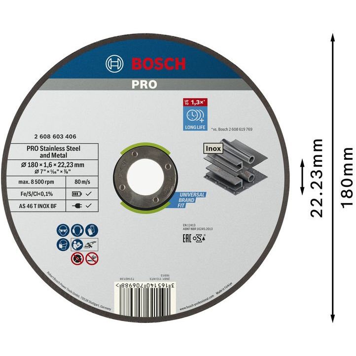 Bosch - Trenn-/Schleifscheibe PRO Stainless Steel and 2608603406 Metal Trennscheibe