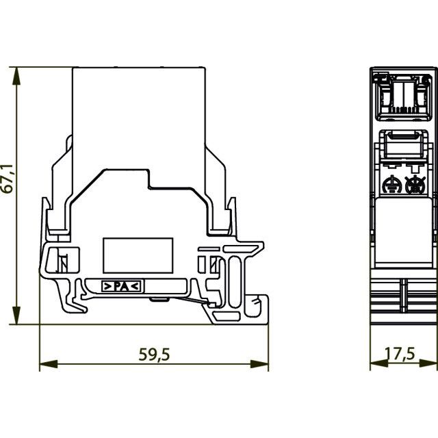 Telegärtner - Modularer Steckverbinder STX Tragschienen-Verbinder 100007437 RJ45 Kupplung Cat.6