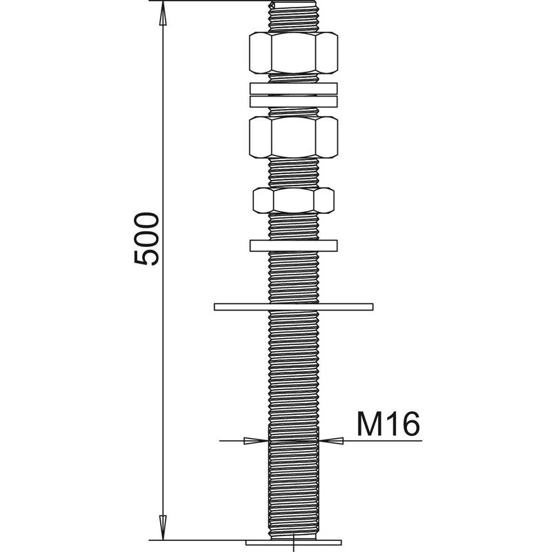 OBO Bettermann - Gewindestange isFang 3B-G4 für 4 Betonsteine − 3 Stück
